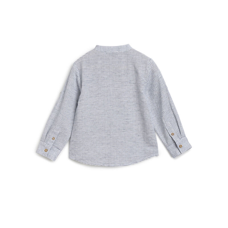 Boys White Striped Long Sleeve Shirt image number 1
